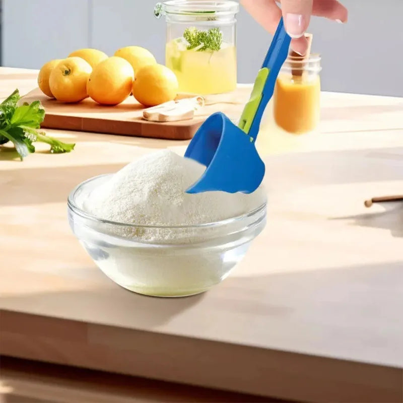 Durable PP Material Mess-Free Protein Powder Scoop - Sliding Funnel for Milk & Supplements, Kitchen Gadget for All Occasions