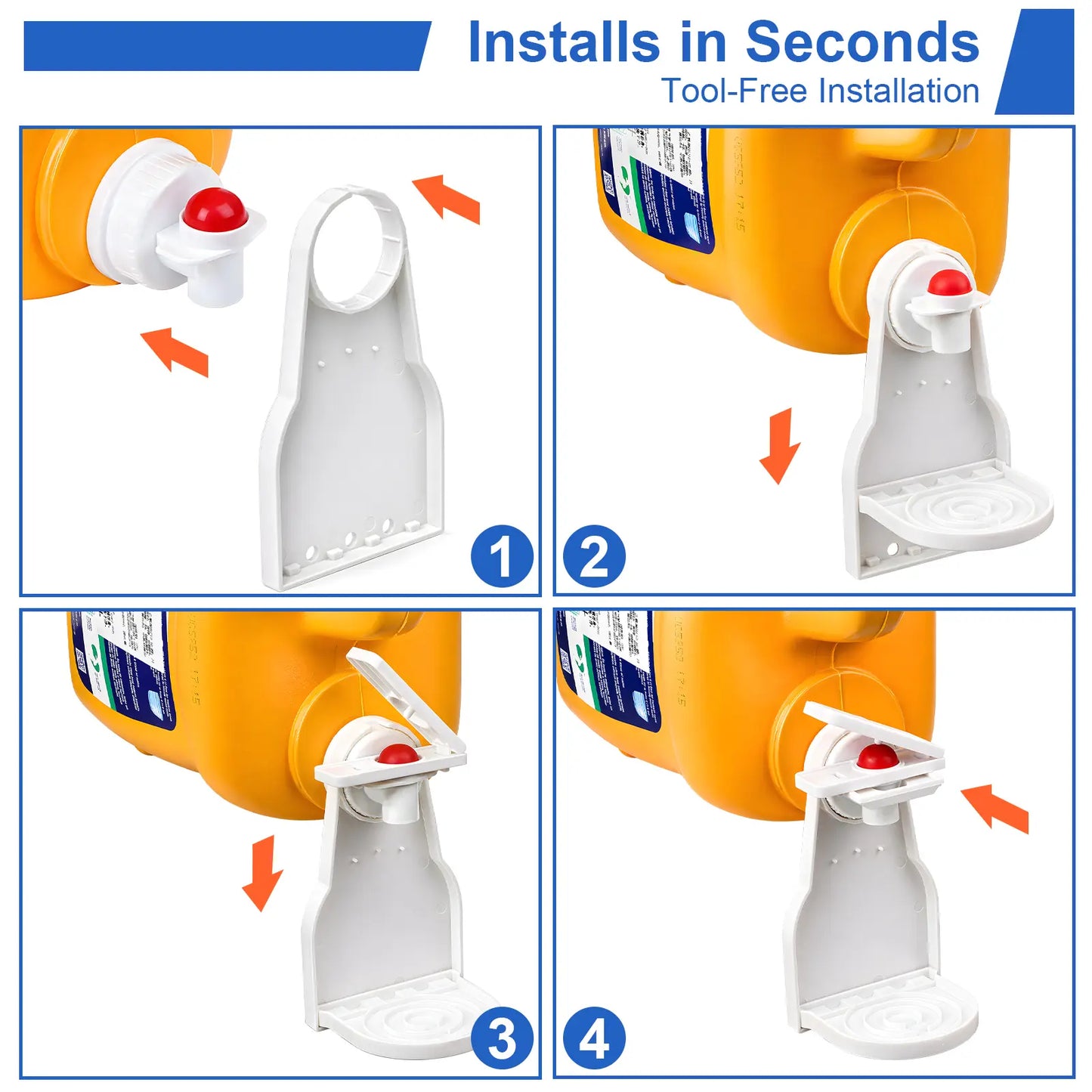 Laundry Detergent Dispenser Cup Holder with Upgraded Nozzle, Drip Tray & Easy Switch, No Mess Liquid Organizer for Laundry Room