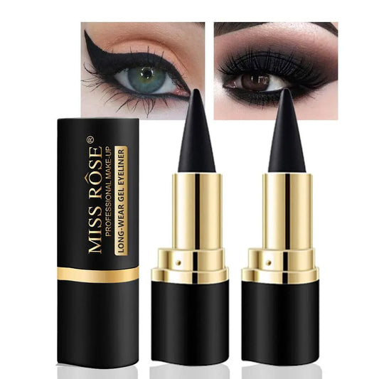 2 Silver Gel Eyeliner Pencils, Long-Lasting Waterproof Black Eye Liner, Natural, Anti-Smudge, Durable Pen, Halloween Makeup