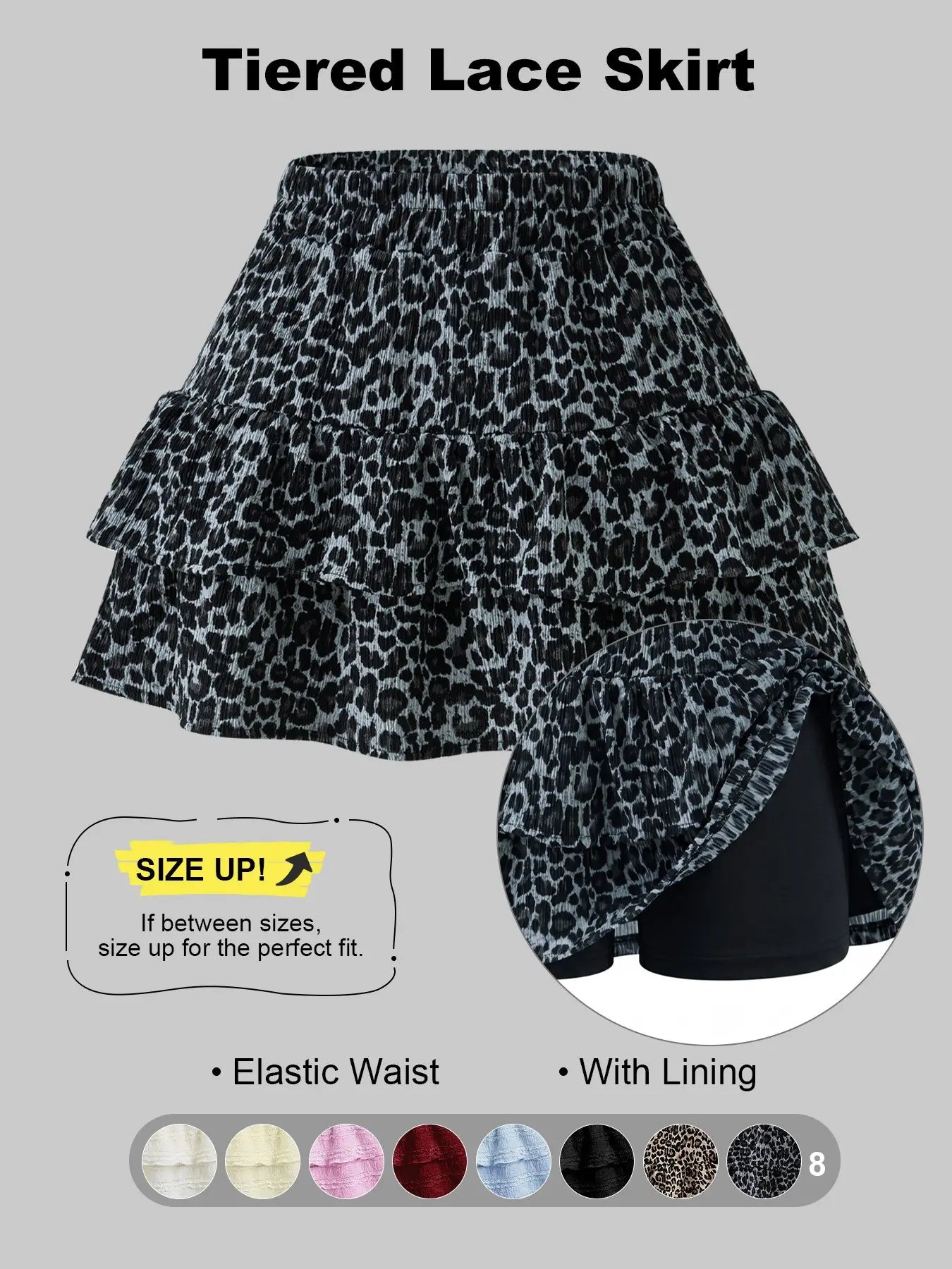 Women'S Pleated Ruffled Mini Skirt with Lace High Waist Woven Attached Leggings Gathered Double-Layer Flared Design Comfortable, Soft, Breathable Fabric Short Skirt Suitable for Outdoor Leisure Activities Daily Wear Back to School