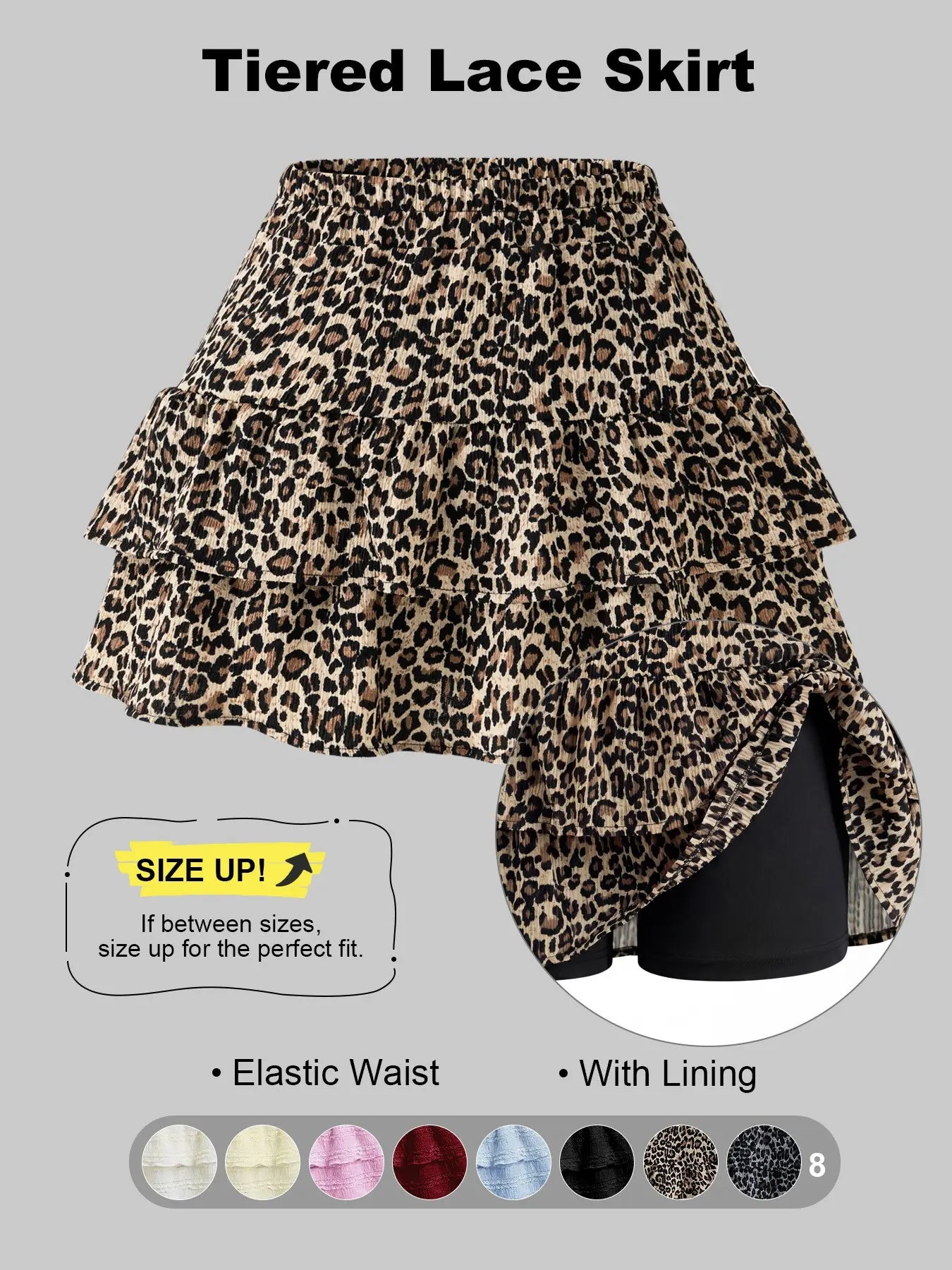 Women'S Pleated Ruffled Mini Skirt with Lace High Waist Woven Attached Leggings Gathered Double-Layer Flared Design Comfortable, Soft, Breathable Fabric Short Skirt Suitable for Outdoor Leisure Activities Daily Wear Back to School